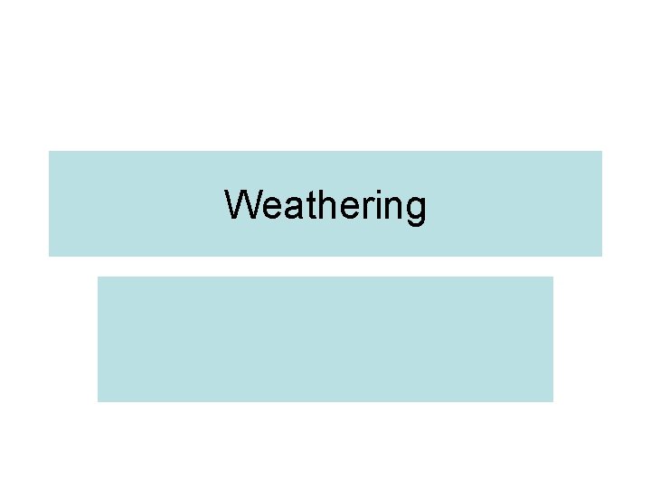 Weathering 