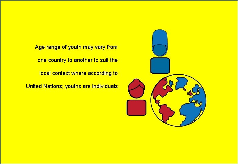 Age range of youth may vary from one country to another to suit the