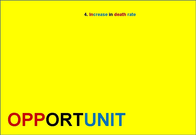4. Increase in death rate OPPORTUNIT 