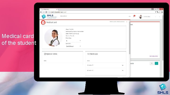 Medical card of the student 