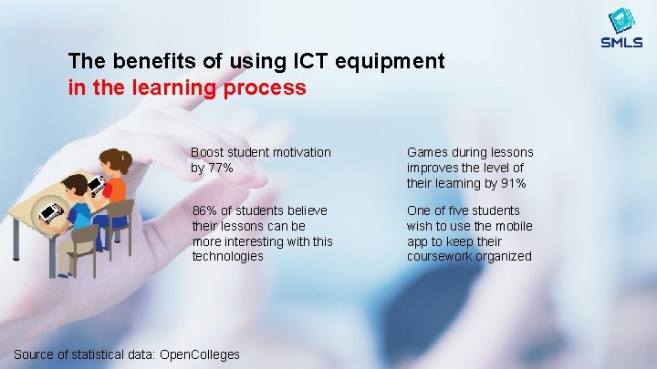 The benefits of using ICT equipment in the learning process Boost student motivation by