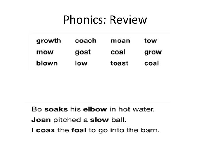 Phonics: Review 