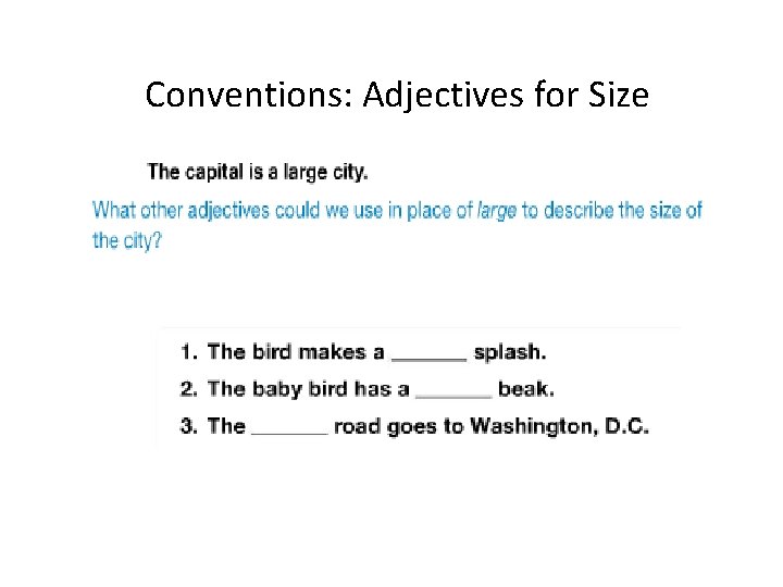 Conventions: Adjectives for Size 