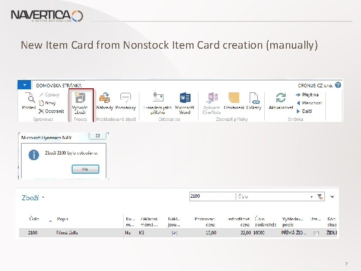 New Item Card from Nonstock Item Card creation (manually) 7 