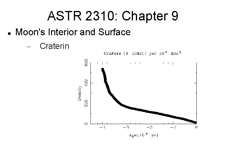 ASTR 2310: Chapter 9 Moon's Interior and Surface – Cratering 