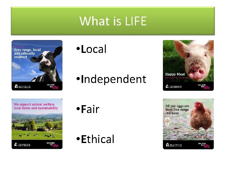 What is LIFE • Local • Independent • Fair • Ethical 