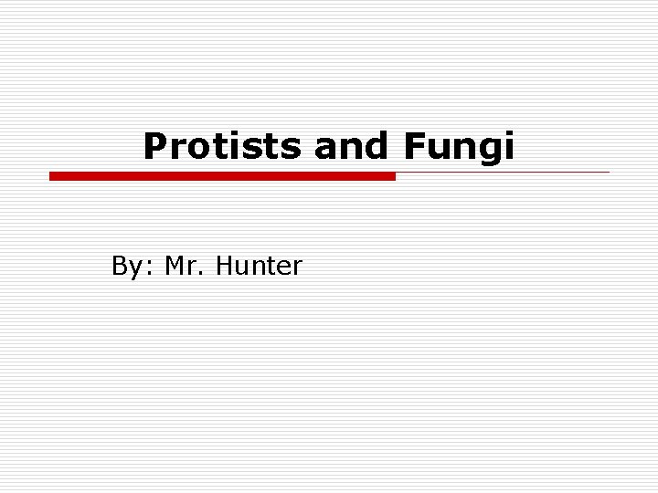 Protists and Fungi By: Mr. Hunter 