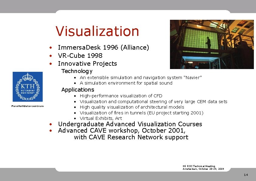 Visualization • Immersa. Desk 1996 (Alliance) • VR-Cube 1998 • Innovative Projects Technology •