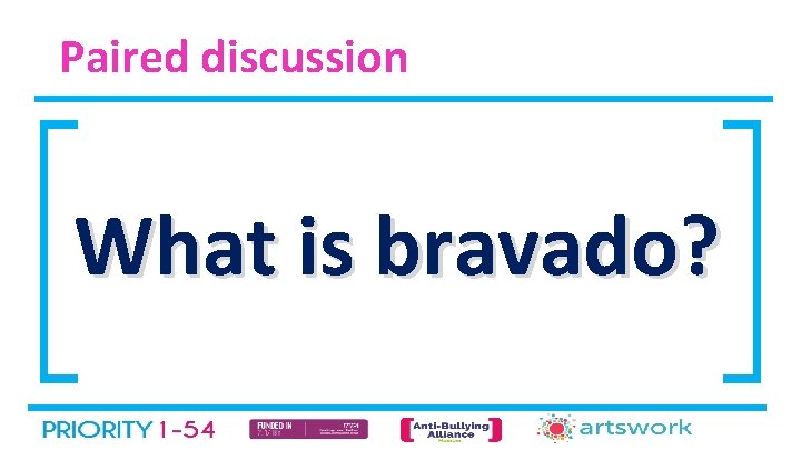 Paired discussion What is bravado? 