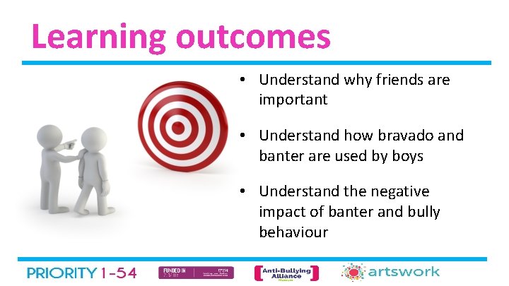 Learning outcomes • Understand why friends are important • Understand how bravado and banter