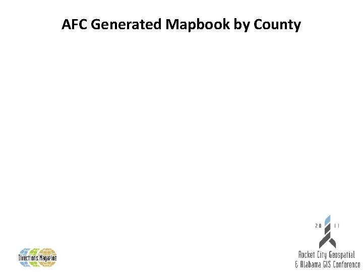 AFC Generated Mapbook by County 