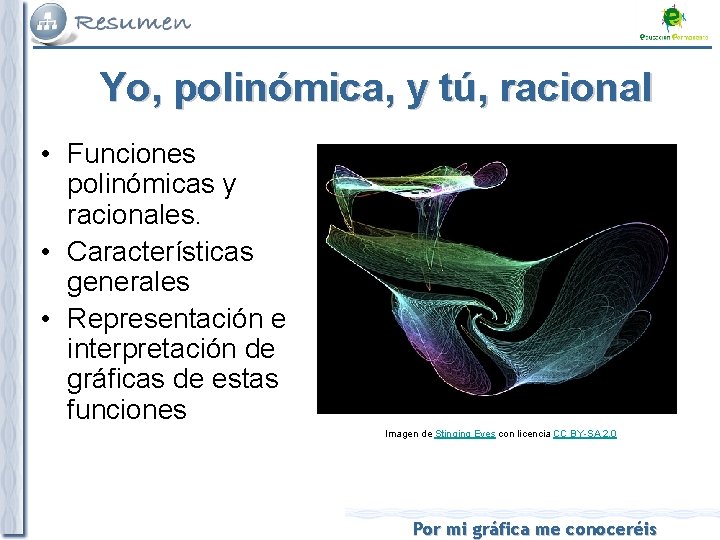 Yo, polinómica, y tú, racional • Funciones polinómicas y racionales. • Características generales •