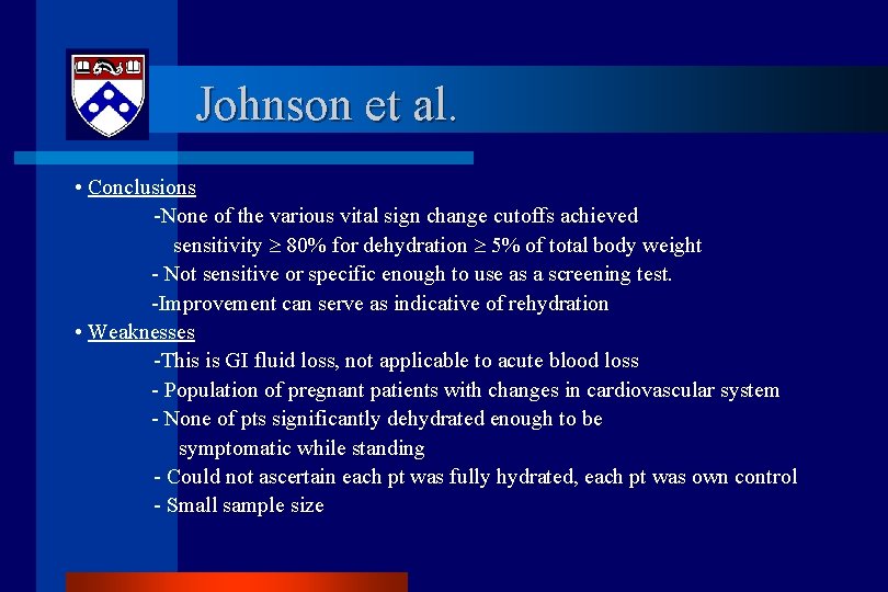 Johnson et al. • Conclusions -None of the various vital sign change cutoffs achieved