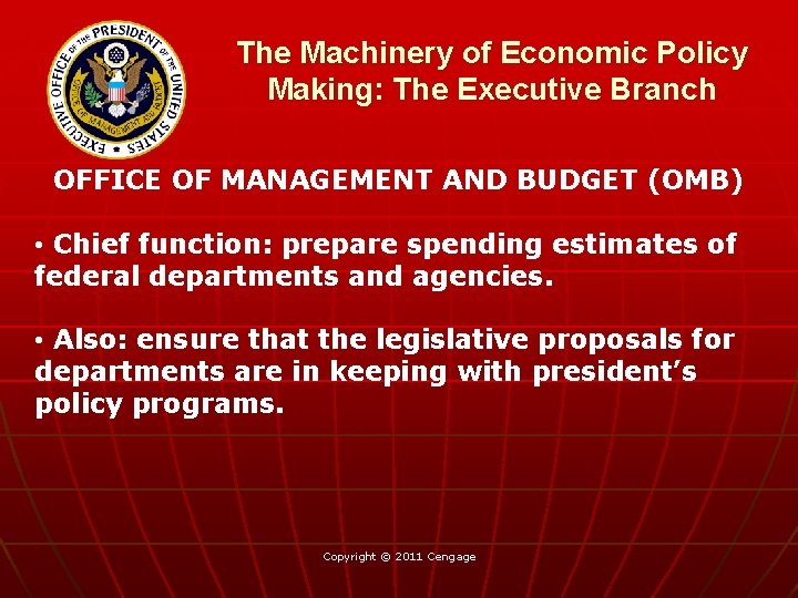 The Machinery of Economic Policy Making: The Executive Branch OFFICE OF MANAGEMENT AND BUDGET