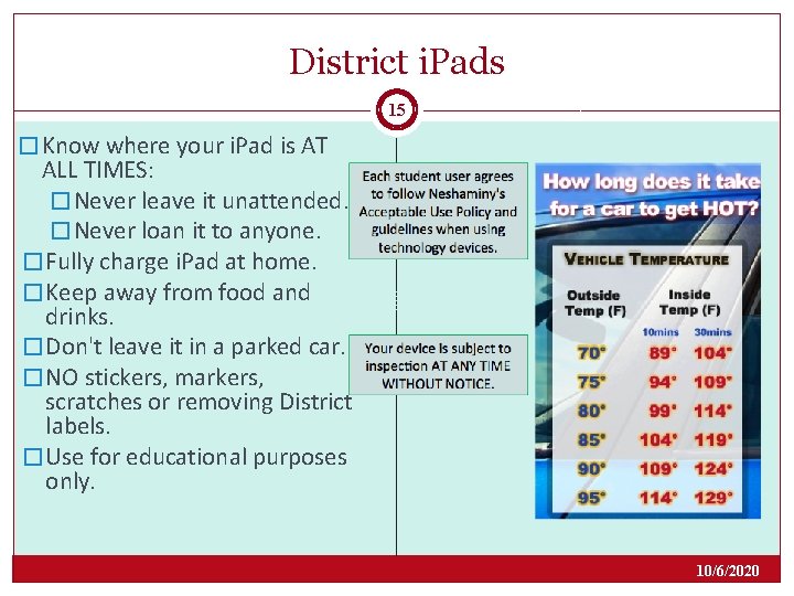 District i. Pads 15 � Know where your i. Pad is AT ALL TIMES: District i. Pads 15 � Know where your i. Pad is AT ALL TIMES: