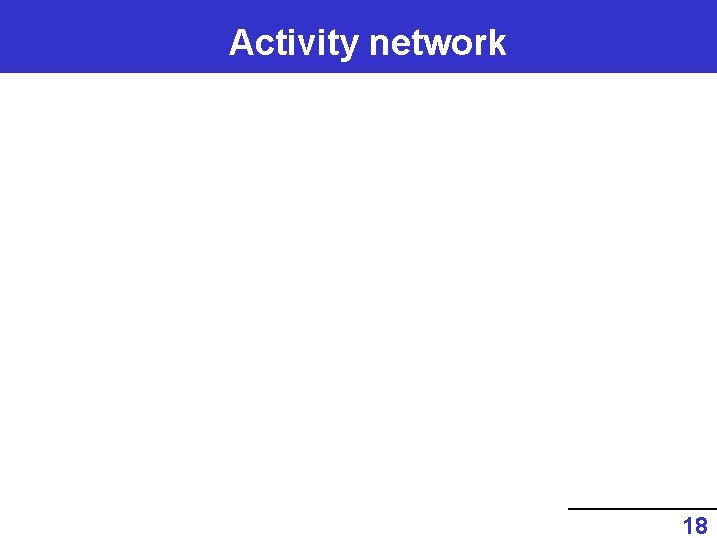 Activity network 18 Activity network 18