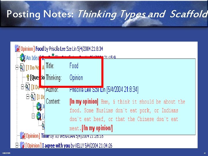 Posting Notes: Thinking Types and Scaffoldi 10/6/2020 41 