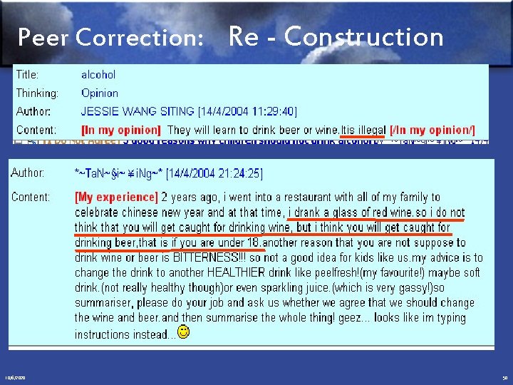 Peer Correction: Re - Construction 10/6/2020 50 