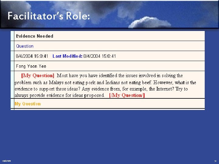 Facilitator’s Role: 10/6/2020 51 