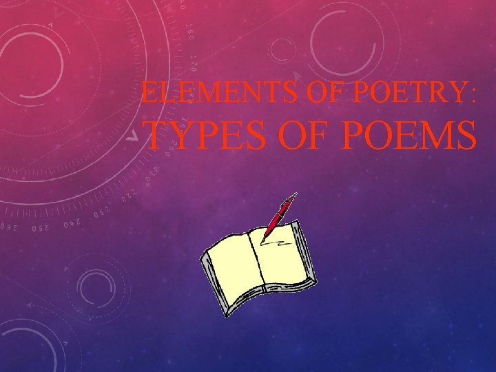 ELEMENTS OF POETRY: TYPES OF POEMS 