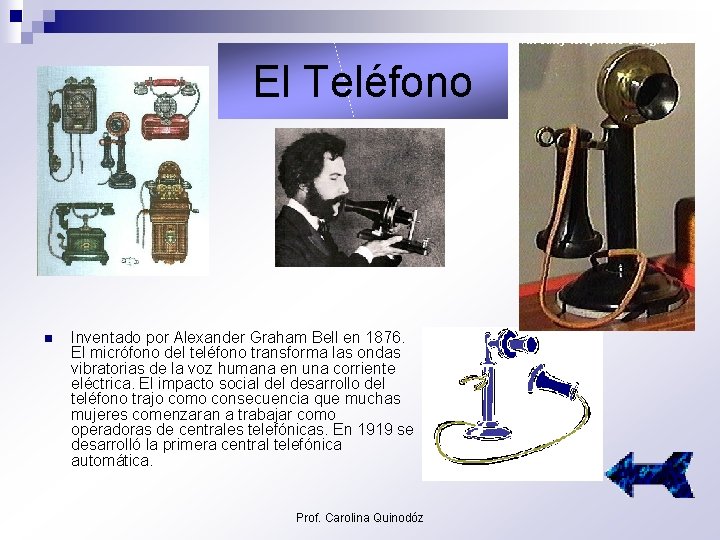 El Teléfono n Inventado por Alexander Graham Bell en 1876. El micrófono del teléfono