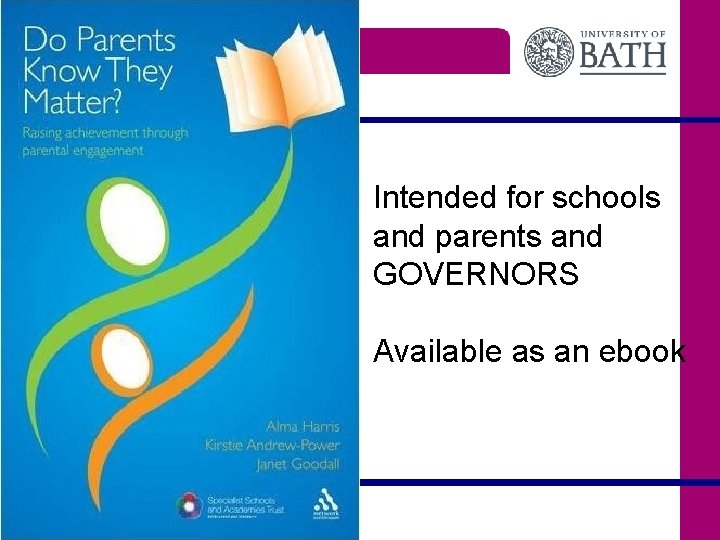 Intended for schools and parents and GOVERNORS Available as an ebook 