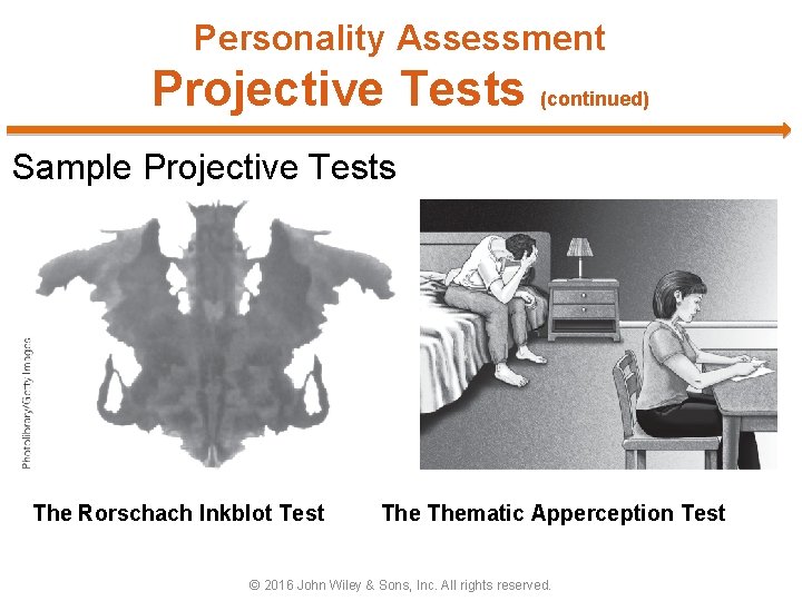 Personality Assessment Projective Tests (continued) Sample Projective Tests The Rorschach Inkblot Test Thematic Apperception