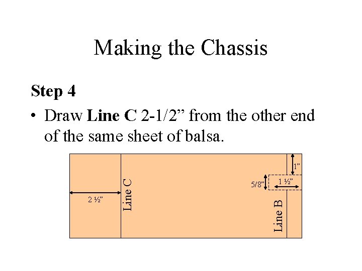 Making the Chassis Step 4 • Draw Line C 2 -1/2” from the other