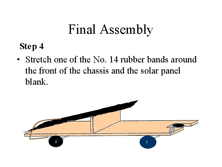 Final Assembly Step 4 • Stretch one of the No. 14 rubber bands around