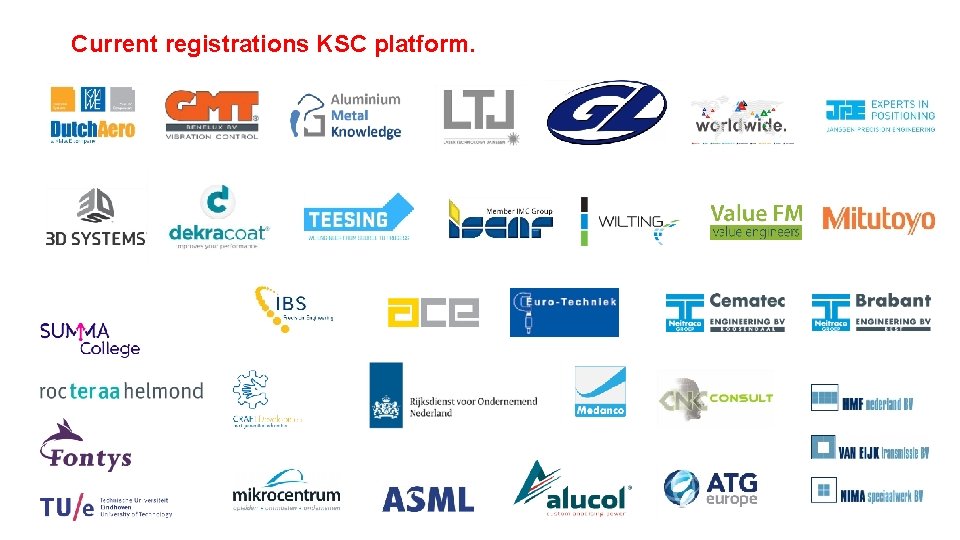 Current registrations KSC platform. 