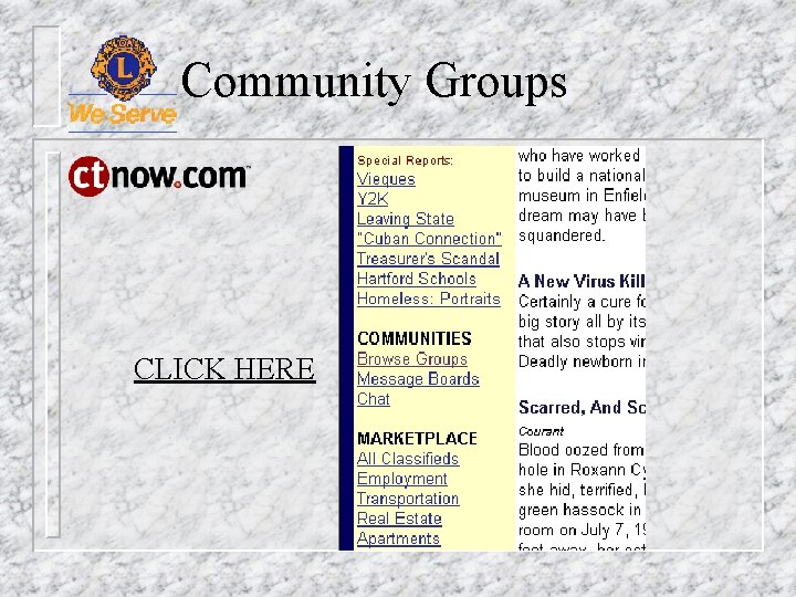 Community Groups CLICK HERE 