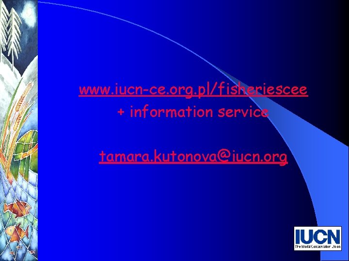 www. iucn-ce. org. pl/fisheriescee + information service tamara. kutonova@iucn. org 