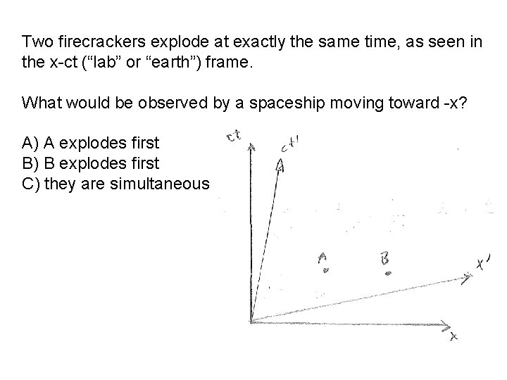 Two firecrackers explode at exactly the same time, as seen in the x-ct (“lab”