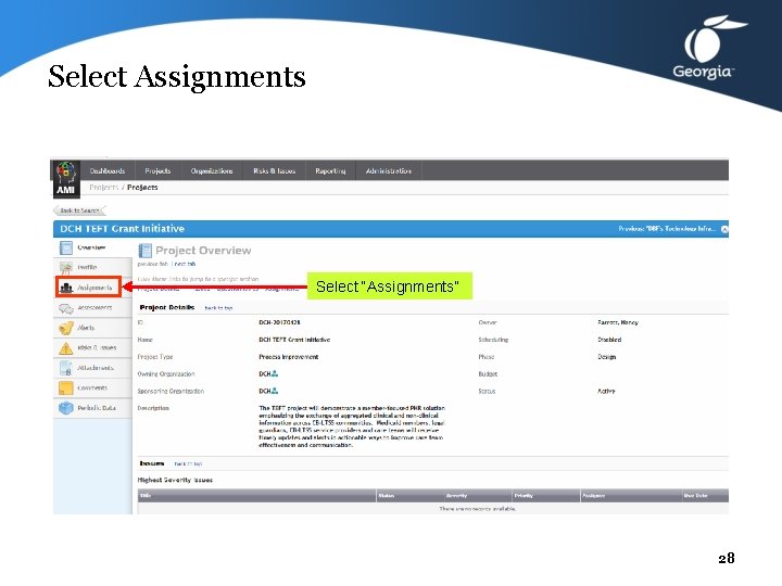 Select Assignments Select “Assignments” 28 