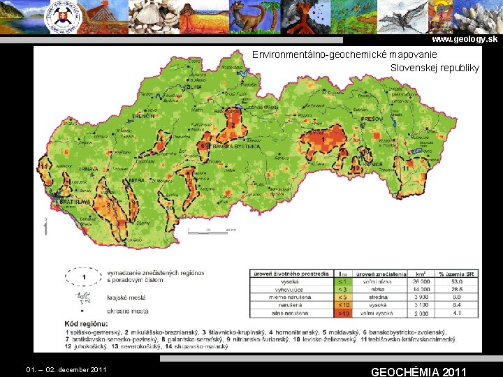 www. geology. sk Environmentálno-geochemické mapovanie Slovenskej republiky 01. – 02. december 2011 GEOCHÉMIA 2011