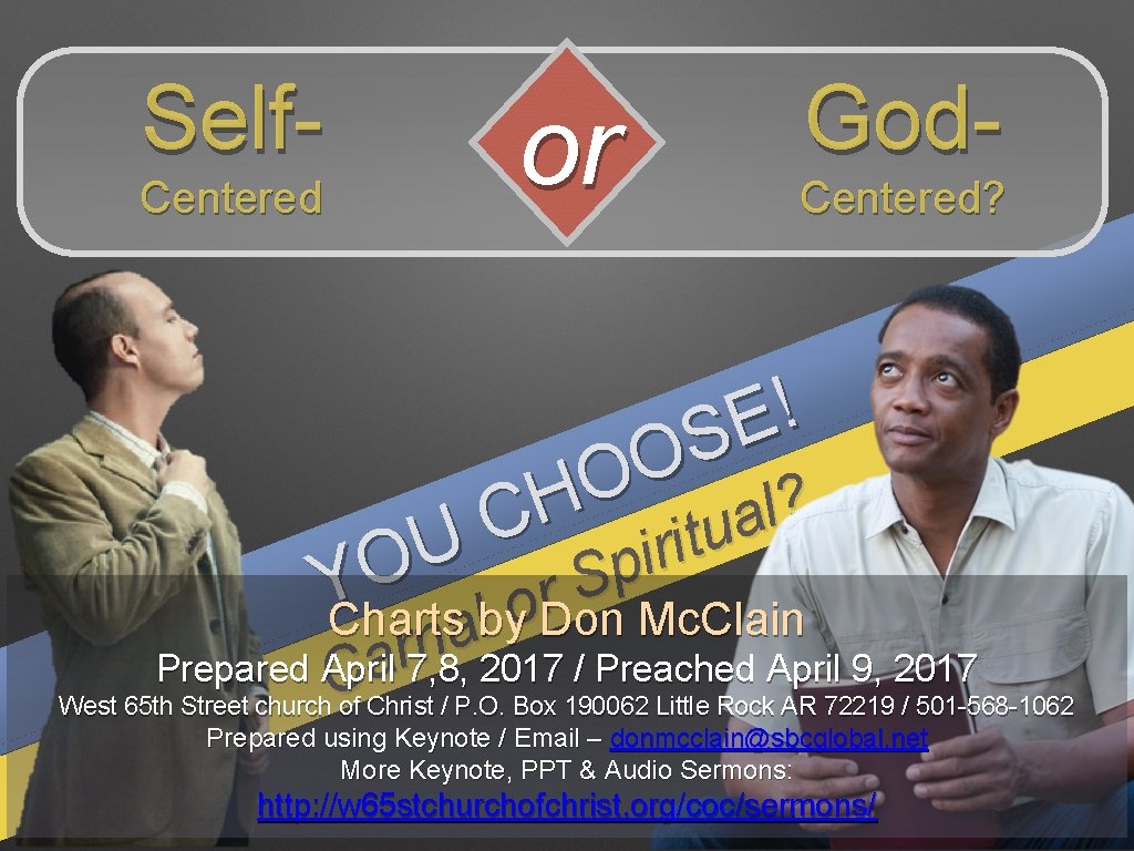 Self- Centered or God- Centered? ! E S O O ? H l a