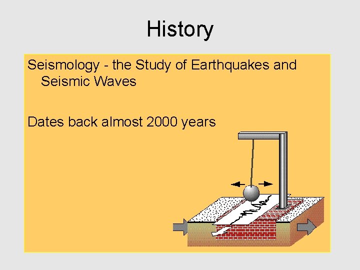 History Seismology - the Study of Earthquakes and Seismic Waves Dates back almost 2000