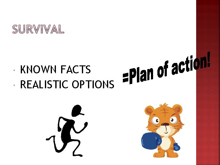 KNOWN FACTS REALISTIC OPTIONS 