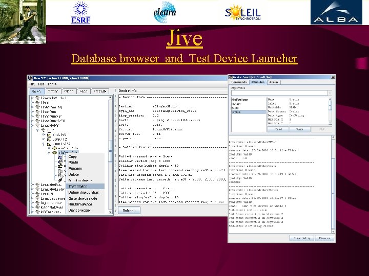 Jive Database browser and Test Device Launcher 