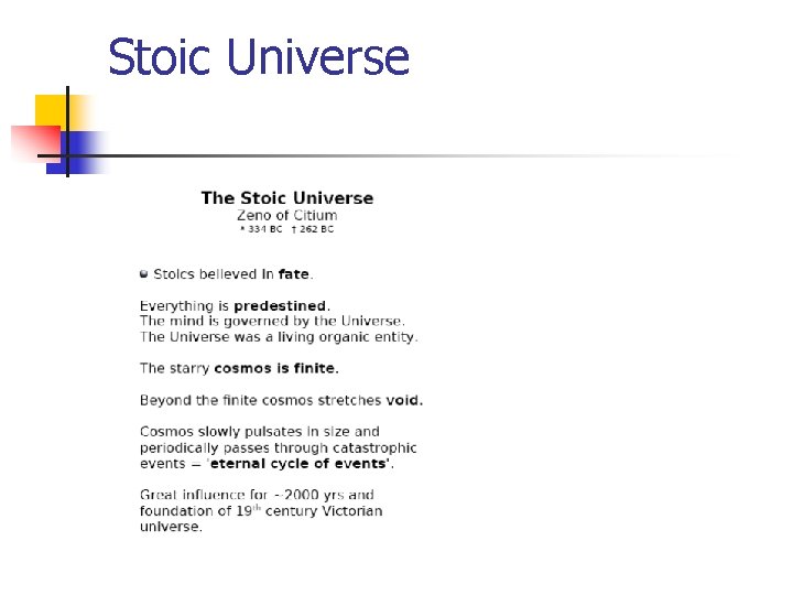 Stoic Universe 