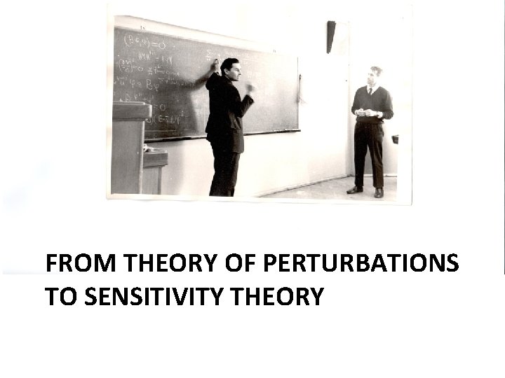 FROM THEORY OF PERTURBATIONS TO SENSITIVITY THEORY 