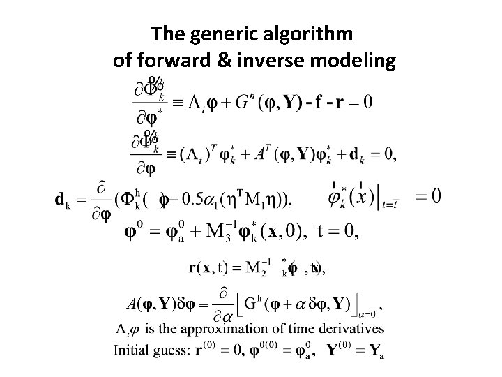 The generic algorithm of forward & inverse modeling 