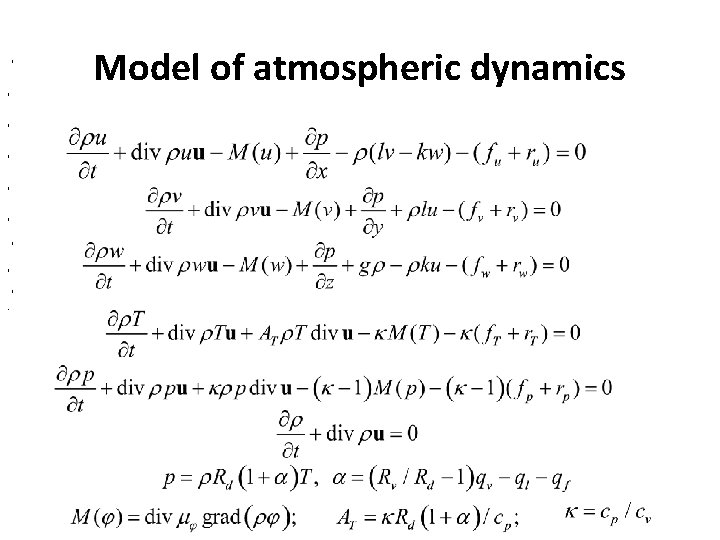 , , , , , . Model of atmospheric dynamics 