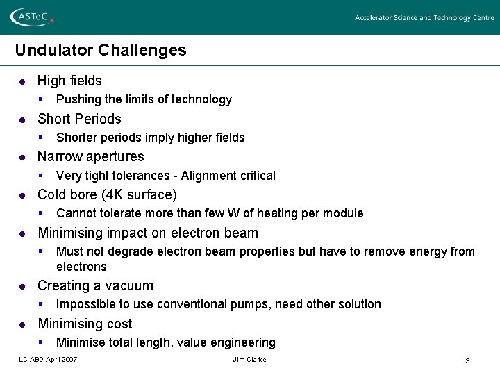 Undulator Challenges l High fields § l Short Periods § l Must not degrade Undulator Challenges l High fields § l Short Periods § l Must not degrade