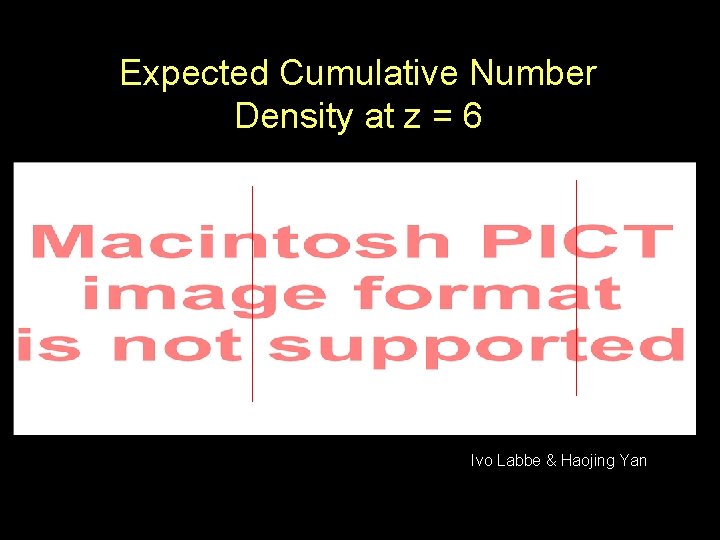 Expected Cumulative Number Density at z = 6 Ivo Labbe & Haojing Yan 