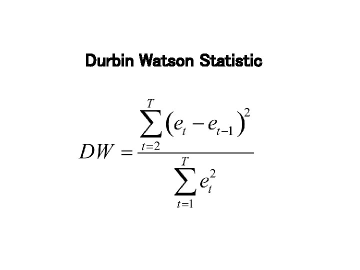 Durbin Watson Statistic 