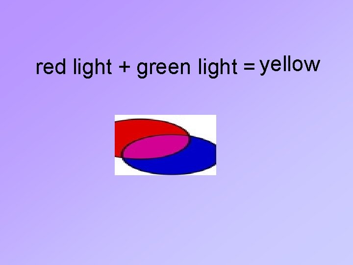 red light + green light = yellow 