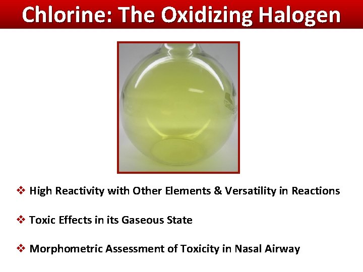 Chlorine: The Oxidizing Halogen v High Reactivity with Other Elements & Versatility in Reactions Chlorine: The Oxidizing Halogen v High Reactivity with Other Elements & Versatility in Reactions