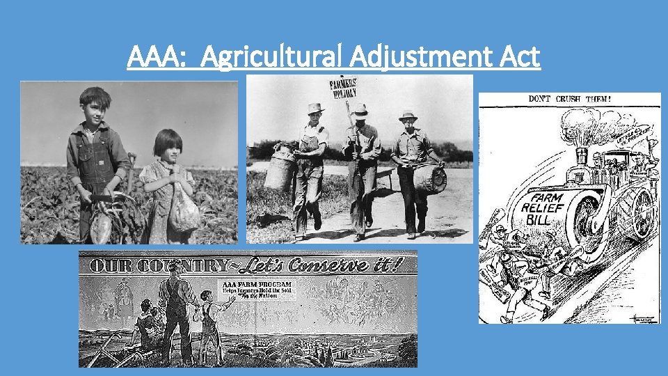 AAA: Agricultural Adjustment Act 