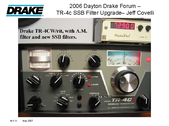 2006 Dayton Drake Forum – TR-4 c SSB Filter Upgrade– Jeff Covelli M. V.